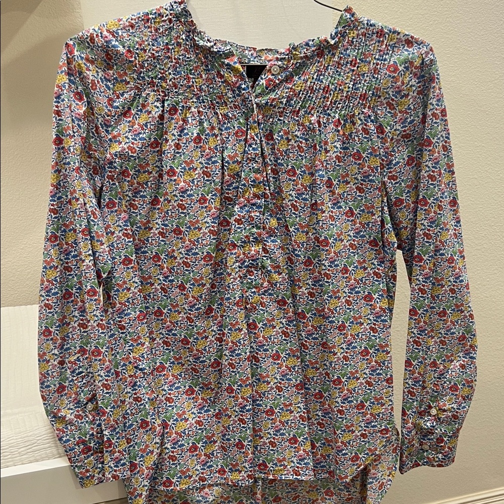 J.Crew Ruffle classic popover shirt in Liberty® Favourite Flowers size 10